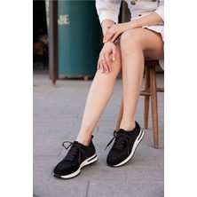 Follini Kadın Buz Mavisi Hakiki Deri Sneaker Spor Ayakkabı