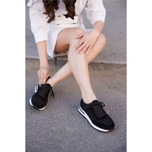 Follini Kadın Buz Mavisi Hakiki Deri Sneaker Spor Ayakkabı