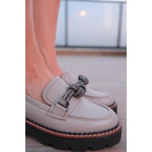 Follini Kadın Taba Loafer Aksesuar Detaylı
