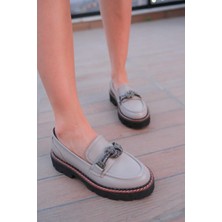 Follini Kadın Taba Loafer Aksesuar Detaylı
