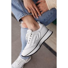 Follini Kadın Beyaz Hakiki Deri Sneaker Spor Ayakkabı