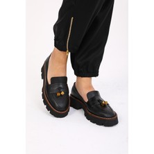 Follini Kadın Deri Loafer Siyah
