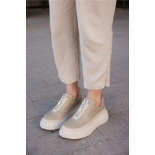 Follini Kadın Deri Sneaker Haki Yeşil