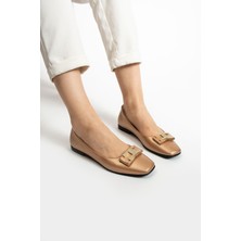 Follini Kadın Hakiki Deri Babet Bakır