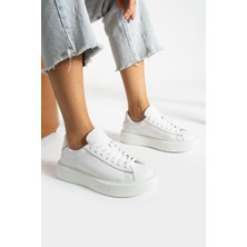 Follini Kadın Hakiki Deri Sneaker Beyaz