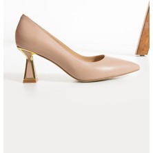 Follini Kadın Hakiki Deri Stiletto Krem