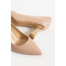 Follini Kadın Hakiki Deri Stiletto Krem