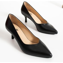 Follini Kadın Hakiki Deri Stiletto Siyah