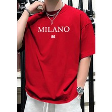 Amor Man Büyük Beden Özel Tasarım Milano Baskılı Oversize Yeni Stil Şık Erkek Battal T-Shırt