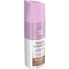 NISHLADY Hair Magic Retouch / Beyaz Saçlar için Kapatıcı Saç Spreyi ve Seyrek Kapatıcı Açık Kahve 100 ml