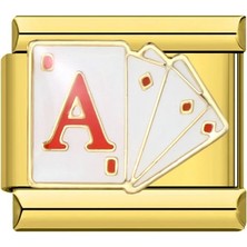 İtalyan Charm Bileklik Poker Gold Charm