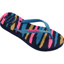 Havaianas Mavi - Çok Renkli Kadın Plaj Terliği Kıds Slım Glıtter Trendy