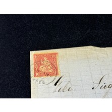 1871 Yılından Isviçre Zarfsız Mektup Helvetia 10 Franco Pullu Sc# 53 Varış Damgalı