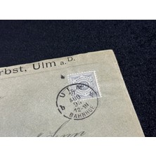 1895 Yılı Alman Imparatorluğundan Zarf  20 Pfennig Königreich Württemberg Pullu Varış Damgalı