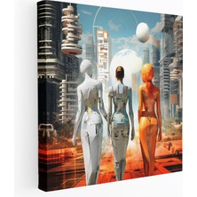 Painted Anarchy Modern Amazon Kadınları Kanvas Tablo - Amazon Kadınları, Modern, Fütüristik Şehir Manzarası, Efsanevi, 30X30 cm