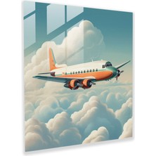 Painted Anarchy Uçak Cam Baskı - Uçak, Ev Dekorasyonu, Vintage, Duvar Süslemesi, 30X30 cm