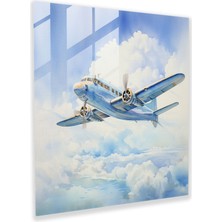 Painted Anarchy Uçak Cam Tablo - Uçak, Uçak, Modern Sanat, Zarif, 30X30 cm