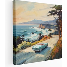 Painted Anarchy Bmw Cabrio Sahil Yolu Kanvas Tablo - Bmw, Bmw Cabrio, Duvar Sanatı, Duvar Dekorasyonu, 30X30 cm