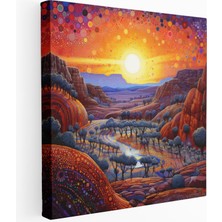 Painted Anarchy Günbatımı Kanyonu Noktacılık Kanvas Tablo, 50X50 cm
