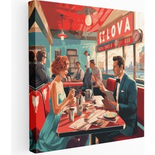 Painted Anarchy Retro Lokanta Reklamı Kanvas Tablo, 30X30 cm