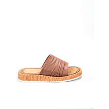 Elisse Shoes Kadın Vizon Hasır Detaylı Terlik