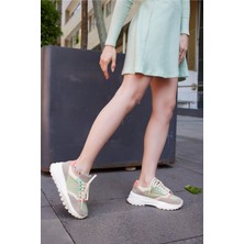 Follini Kadın Yeşil Deri Sneaker Spor Ayakkabı