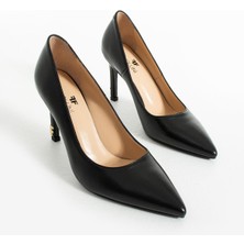 Follini Kadın Deri Stiletto Siyah