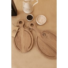 Tezyinat Wood - Tomurcuk Serisi Sunum ve Kesme Tahtası 2'li Set Ahşap Görünümlü 18 mm Mdf