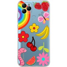 Printify General Mobile Gm 21 ile Uyumlu 1mm Slim Fit Water Color 5 Baskılı Şeffaf Kılıf