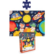 Neverland 4 Adet Puzzle - 50 P. Hayvanlarla Otobüs ve Ay Hayvanları ve Çiftlik Arkadaşları ve Sonbahar Ormanı