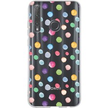 Printify Huawei Honor 20 Lite ile Uyumlu 1mm Slim Fit Water Color 6 Baskılı Şeffaf Kılıf