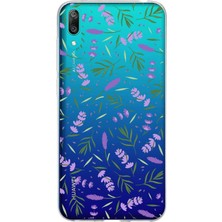Printify Huawei Y7 Pro 2019 ile Uyumlu 1mm Slim Fit Water Color 3 Baskılı Şeffaf Kılıf