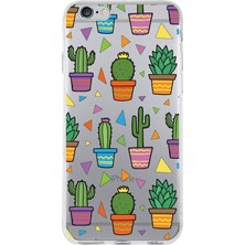 Printify Apple iPhone 6s ile Uyumlu 1mm Slim Fit Water Color 4 Baskılı Şeffaf Kılıf