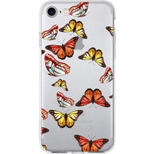 Printify Apple iPhone Se (2020) ile Uyumlu 1mm Slim Fit Water Color 2 Baskılı Şeffaf Kılıf