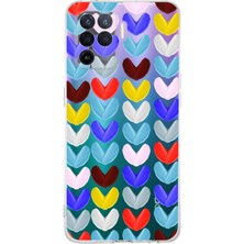 Printify Oppo Reno 5 Lite ile Uyumlu 1mm Slim Fit Water Color 1 Baskılı Şeffaf Kılıf