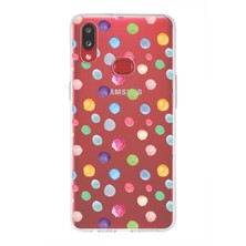 Printify Samsung Galaxy A10S ile Uyumlu 1mm Slim Fit Water Color 6 Baskılı Şeffaf Kılıf
