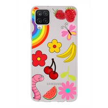 Printify Samsung Galaxy A12 ile Uyumlu 1mm Slim Fit Water Color 5 Baskılı Şeffaf Kılıf