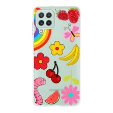 Printify Samsung Galaxy A22 ile Uyumlu 1mm Slim Fit Water Color 5 Baskılı Şeffaf Kılıf