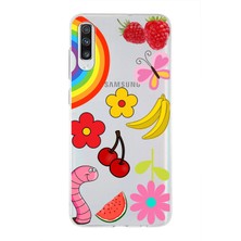 Printify Samsung Galaxy A70 ile Uyumlu 1mm Slim Fit Water Color 5 Baskılı Şeffaf Kılıf