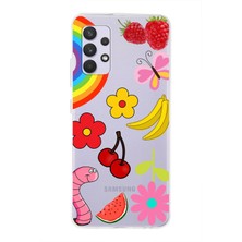 Printify Samsung Galaxy A32 ile Uyumlu 1mm Slim Fit Water Color 5 Baskılı Şeffaf Kılıf