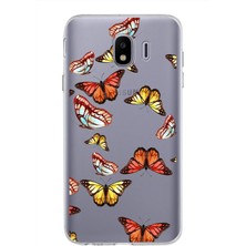 Printify Samsung Galaxy J4 ile Uyumlu 1mm Slim Fit Water Color 2 Baskılı Şeffaf Kılıf