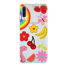 Printify Samsung Galaxy A50S ile Uyumlu 1mm Slim Fit Water Color 5 Baskılı Şeffaf Kılıf