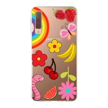 Printify Samsung Galaxy A7 2018 ile Uyumlu 1mm Slim Fit Water Color 5 Baskılı Şeffaf Kılıf