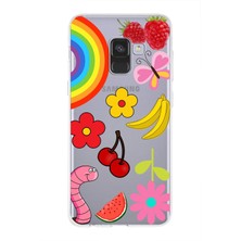 Printify Samsung Galaxy A8 2018 ile Uyumlu 1mm Slim Fit Water Color 5 Baskılı Şeffaf Kılıf