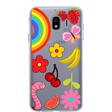 Printify Samsung Galaxy J4 ile Uyumlu 1mm Slim Fit Water Color 5 Baskılı Şeffaf Kılıf