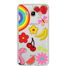 Printify Samsung Galaxy J5 2016 ile Uyumlu 1mm Slim Fit Water Color 5 Baskılı Şeffaf Kılıf