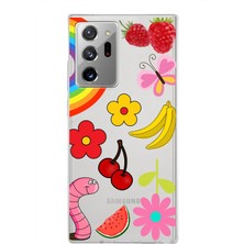 Printify Samsung Galaxy Note 20 Ultra ile Uyumlu 1mm Slim Fit Water Color 5 Baskılı Şeffaf Kılıf