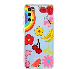 Printify Samsung Galaxy S20 ile Uyumlu 1mm Slim Fit Water Color 5 Baskılı Şeffaf Kılıf