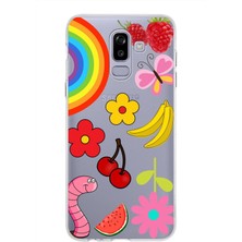 Printify Samsung Galaxy J8 ile Uyumlu 1mm Slim Fit Water Color 5 Baskılı Şeffaf Kılıf