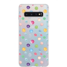 Printify Samsung Galaxy S10 ile Uyumlu 1mm Slim Fit Water Color 6 Baskılı Şeffaf Kılıf